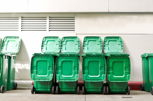 Recycling bins with segregated business waste